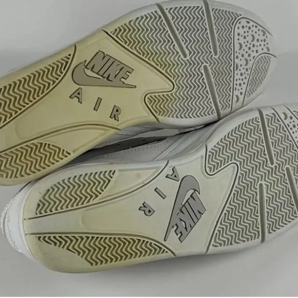 RARE UNWORN Vintage Nike Air Flight Solid White Sneakers Shoes Womens 14