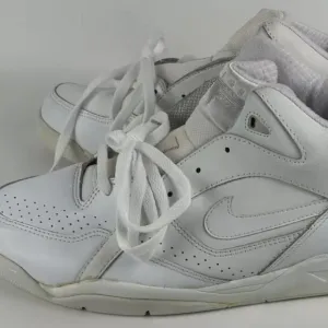 RARE UNWORN Vintage Nike Air Flight Solid White Sneakers Shoes Womens 14