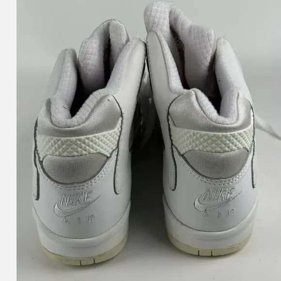 RARE UNWORN Vintage Nike Air Flight Solid White Sneakers Shoes Womens 14