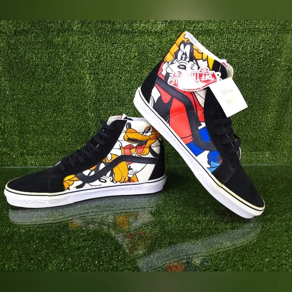 RARE🔥 VANS x Disney Mickey Mouse Friends Sk8-Hi MenSz 13 Pluto,Goofy DonaldDuck