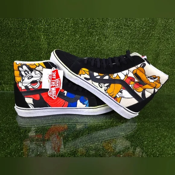 RARE🔥 VANS x Disney Mickey Mouse Friends Sk8-Hi MenSz 13 Pluto,Goofy DonaldDuck