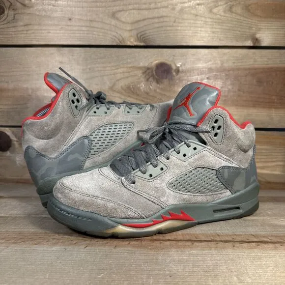 RARE Youth 7 / Women’s 8.5 Nike Air Jordan 5 GS “Camo” High Top Shoes 440888-051