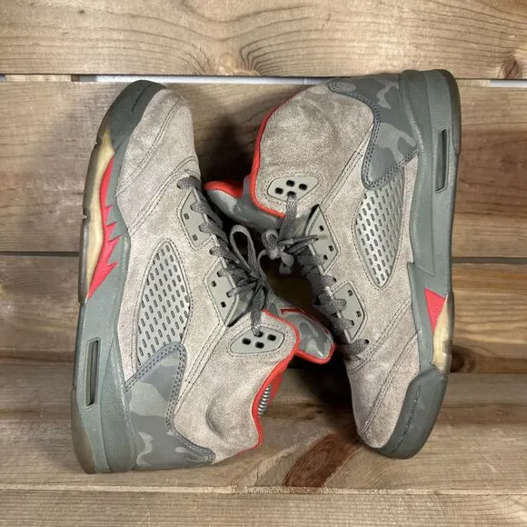RARE Youth 7 / Women’s 8.5 Nike Air Jordan 5 GS “Camo” High Top Shoes 440888-051