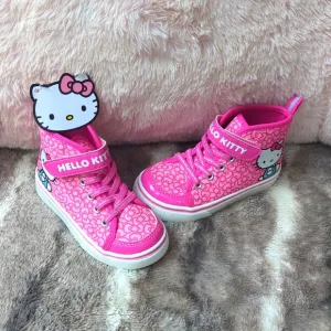 **RARE**Hello Kitty Girls Hot Pink Bow High Top Sneakers