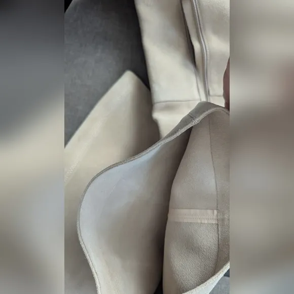 RAYE Cream Over the Knee Boots with Stiletto Heel