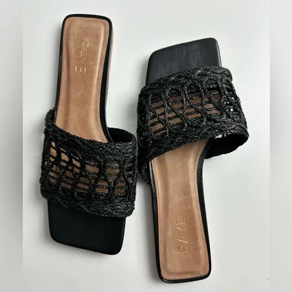 RAYE Tiki Woven Sandals in Black Size 9 Never Worn