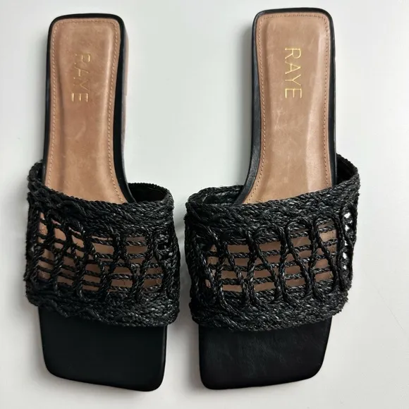 RAYE Tiki Woven Sandals in Black Size 9 Never Worn