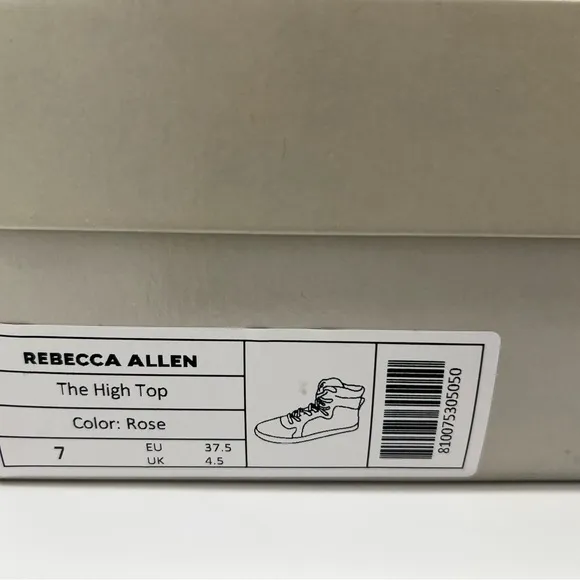 Rebecca Allen Womens Size 7 The High Top Pink Shoes Lace up Sneakers Boots