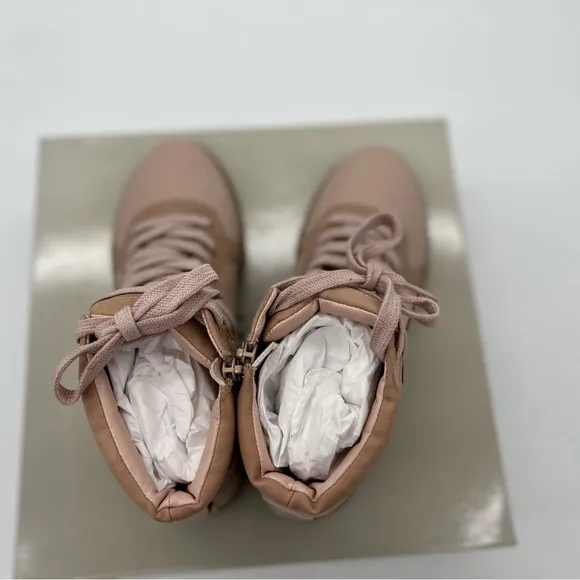 Rebecca Allen Womens Size 7 The High Top Pink Shoes Lace up Sneakers Boots