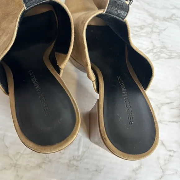 Rebecca Minkoff Cece Platform Sandals heels in light taupe nude shoes size 8 M