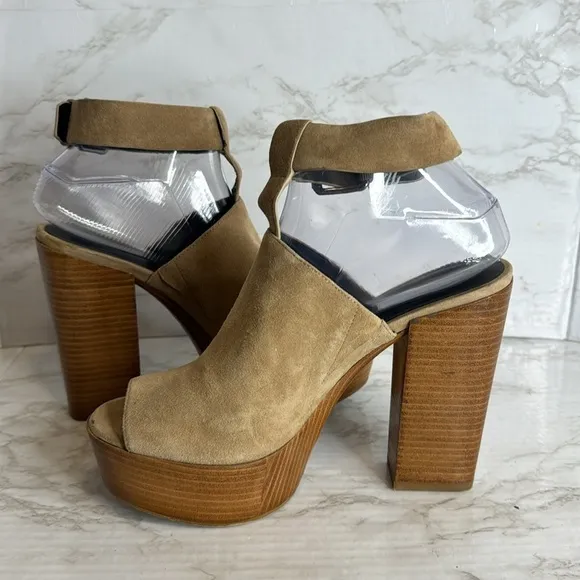 Rebecca Minkoff Cece Platform Sandals heels in light taupe nude shoes size 8 M