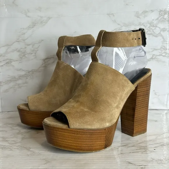 Rebecca Minkoff Cece Platform Sandals heels in light taupe nude shoes size 8 M