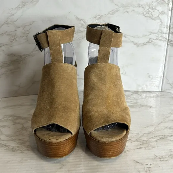 Rebecca Minkoff Cece Platform Sandals heels in light taupe nude shoes size 8 M