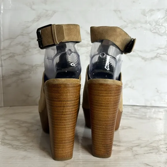 Rebecca Minkoff Cece Platform Sandals heels in light taupe nude shoes size 8 M