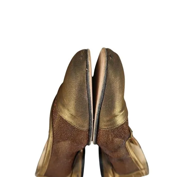 Red by Ramon Tenza Shoes Women 8 Loafer Pump Block Heel Slip On Vintage Metallic