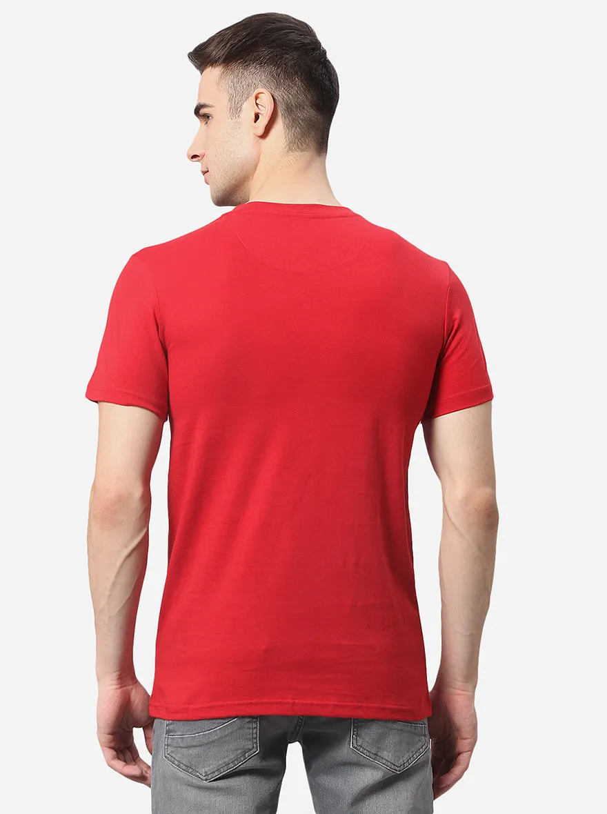 Red Solid Slim Fit T-Shirt | JadeBlue