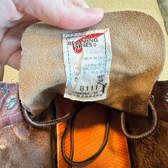 Red Wing Brown Leather Boots Cap Toe Lace-Up
