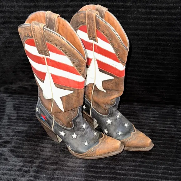 Redneck Riviera Freedom Cowgirl Women’s Western Boots Size 7.5 America Snip Toe