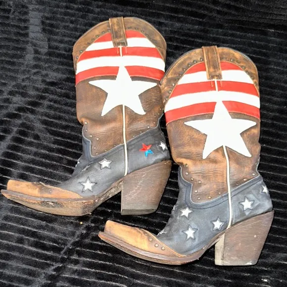 Redneck Riviera Freedom Cowgirl Women’s Western Boots Size 7.5 America Snip Toe