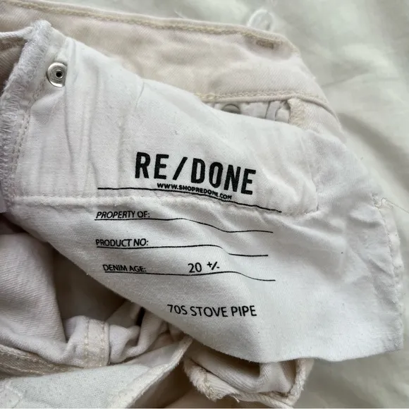 Redone 70’s Stove Pipe jeans‎ White size 24