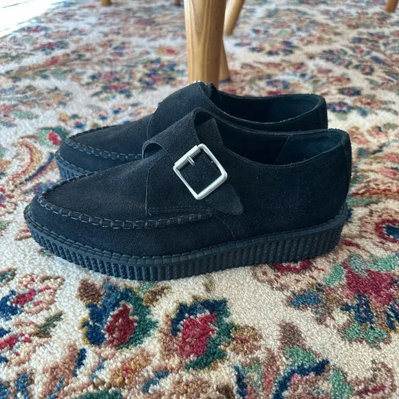 Re/Done Black Suede Platform “Creeper” Shoes Sz 36