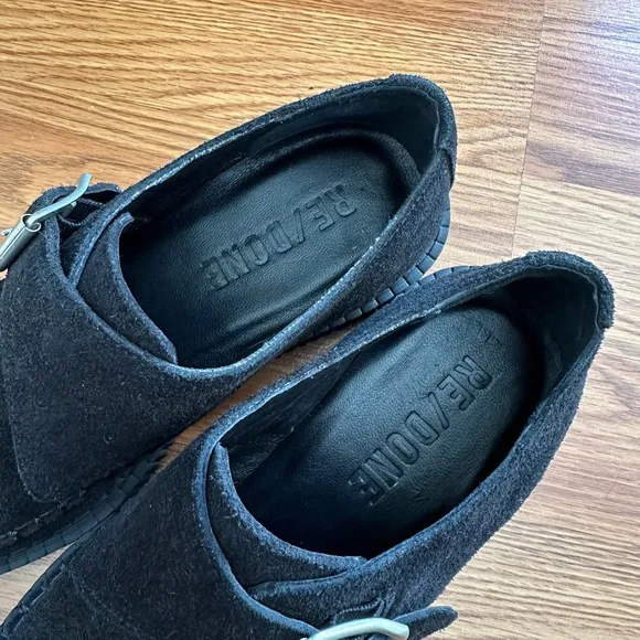 Re/Done Black Suede Platform “Creeper” Shoes Sz 36