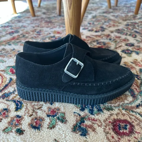 Re/Done Black Suede Platform “Creeper” Shoes Sz 36