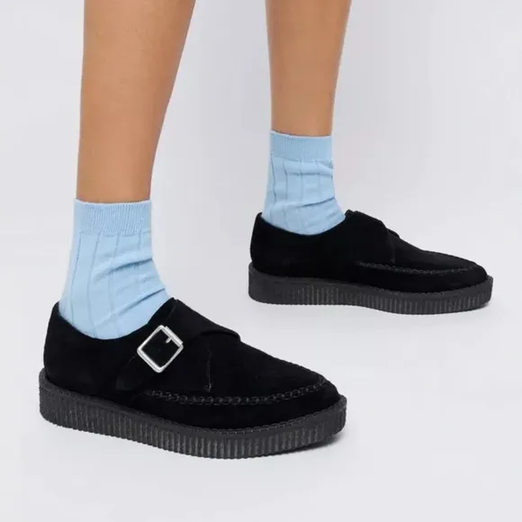 Re/Done Black Suede Platform “Creeper” Shoes Sz 36