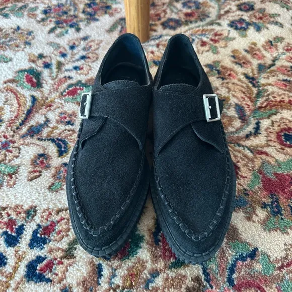 Re/Done Black Suede Platform “Creeper” Shoes Sz 36