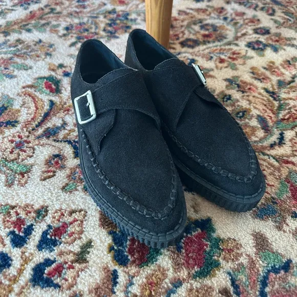 Re/Done Black Suede Platform “Creeper” Shoes Sz 36