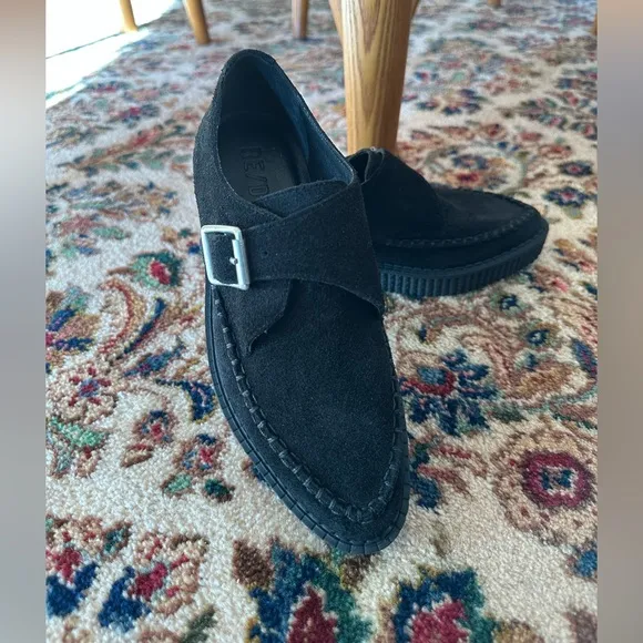 Re/Done Black Suede Platform “Creeper” Shoes Sz 36