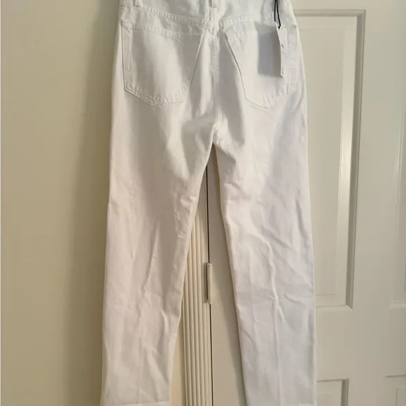 Re/Done High Rise Stove Pipe White Denim
