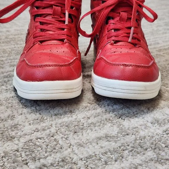 Reebok boys basketball mid-top red sneakers shoes size 1 youth