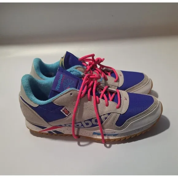 Reebok CL Classic Purple Gray Shoes -male Size 6.5 (DV7454) concept sample 003