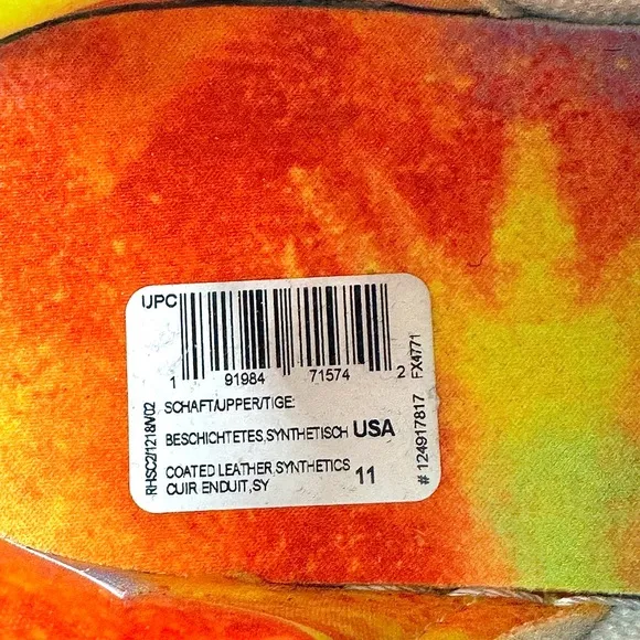 Reebok Classic Harman Run S Men's Size 11 Rainbow White FX4771 Rare Pre-Owned