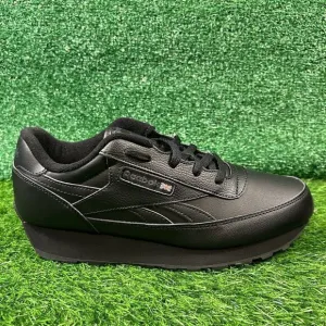 Reebok Classic Renaissance Mens 10‎ Black Leather Shoes Sneakers Low Top NEW