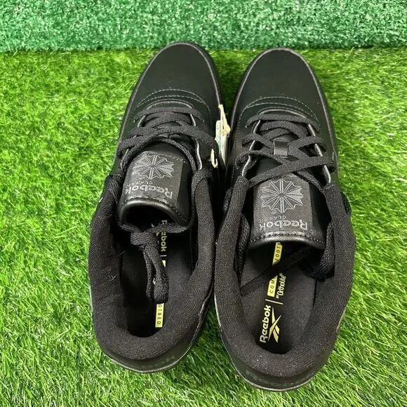 Reebok Classic Renaissance Mens 10‎ Black Leather Shoes Sneakers Low Top NEW