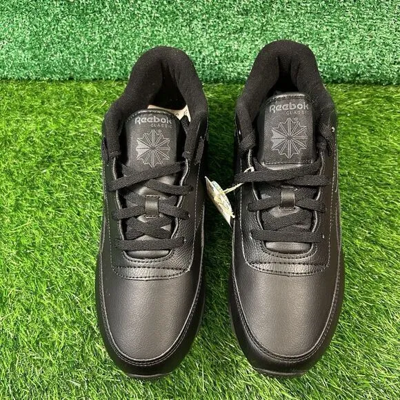 Reebok Classic Renaissance Mens 10‎ Black Leather Shoes Sneakers Low Top NEW