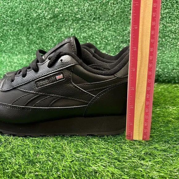 Reebok Classic Renaissance Mens 10‎ Black Leather Shoes Sneakers Low Top NEW