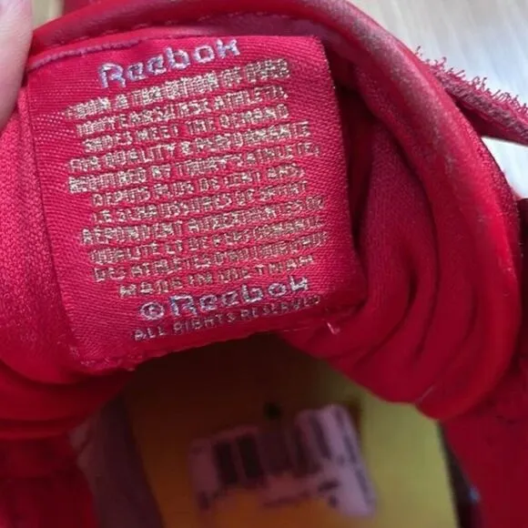 Reebok CLASSIC Red High-Top Sneakers 6.5 label