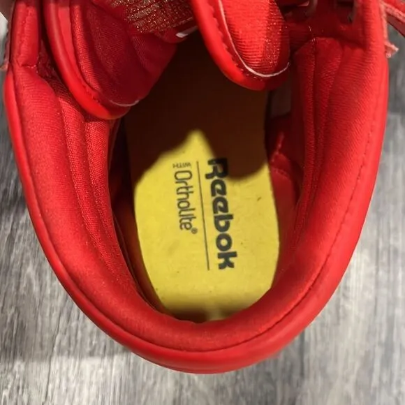 Reebok CLASSIC Red High-Top Sneakers 6.5 label
