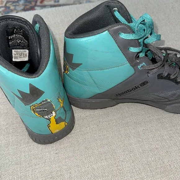 Reebok Jean Paul Basquiat-Size 12. Teal/Gray/Yellow. Gently Used. Great Cond