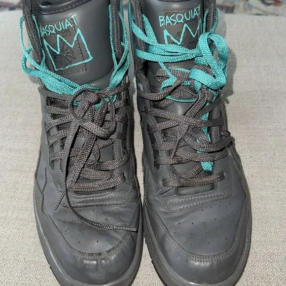 Reebok Jean Paul Basquiat-Size 12. Teal/Gray/Yellow. Gently Used. Great Cond