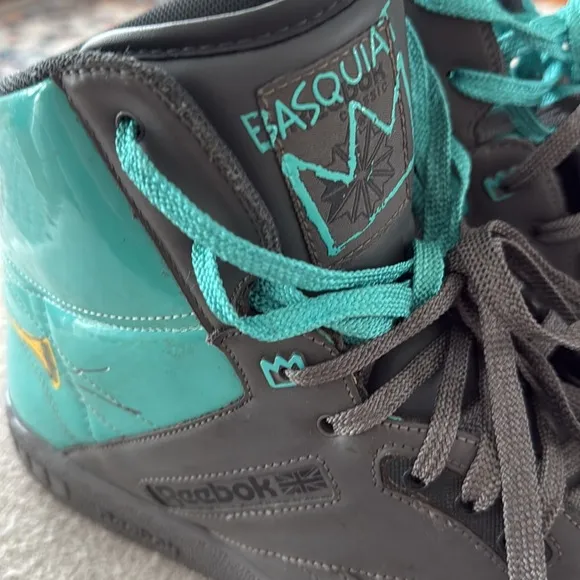 Reebok Jean Paul Basquiat-Size 12. Teal/Gray/Yellow. Gently Used. Great Cond