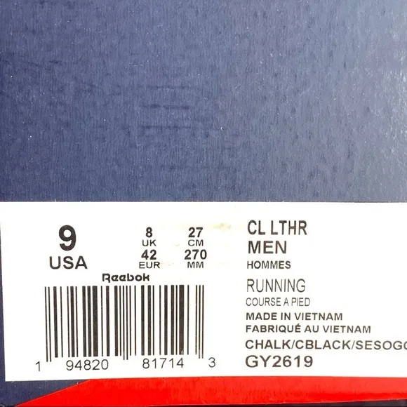 Reebook Men's Classic Leather Shoes - 9