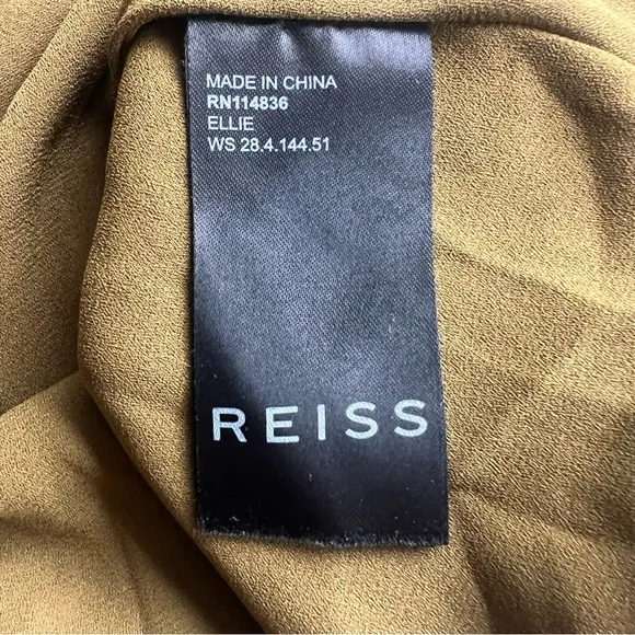 REISS Ellie Spot Print Flippy Skirt in Khaki