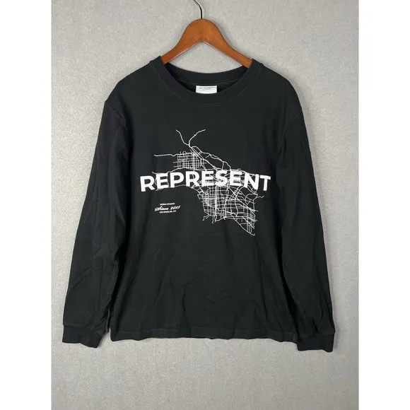 Represent T-shirt Men Owners Club Print LARGE Longe Sleeve Relax Urban
