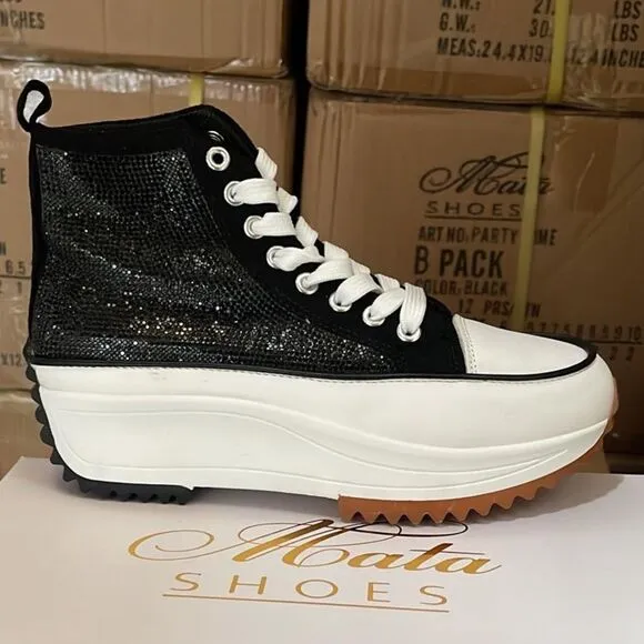 Rhinestones Converse like Platform Sneakers