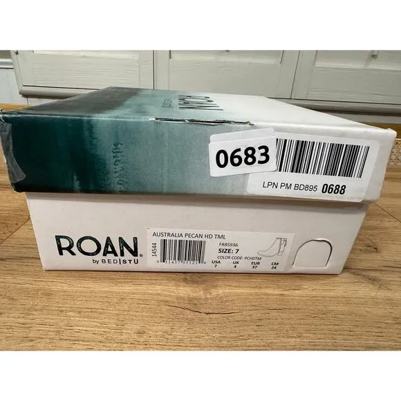ROAN® by Bed Stu Australia Boots Pecan Leather 7 US 37 EU NIB Chic Vintage Style