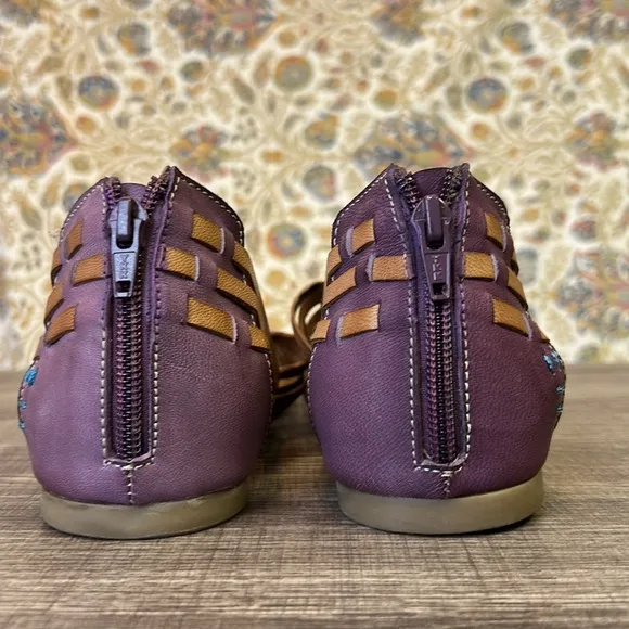 ROAN by BED|STU Clarise Leather Fisherman Sandals Handwoven Open Toe Women’s 11